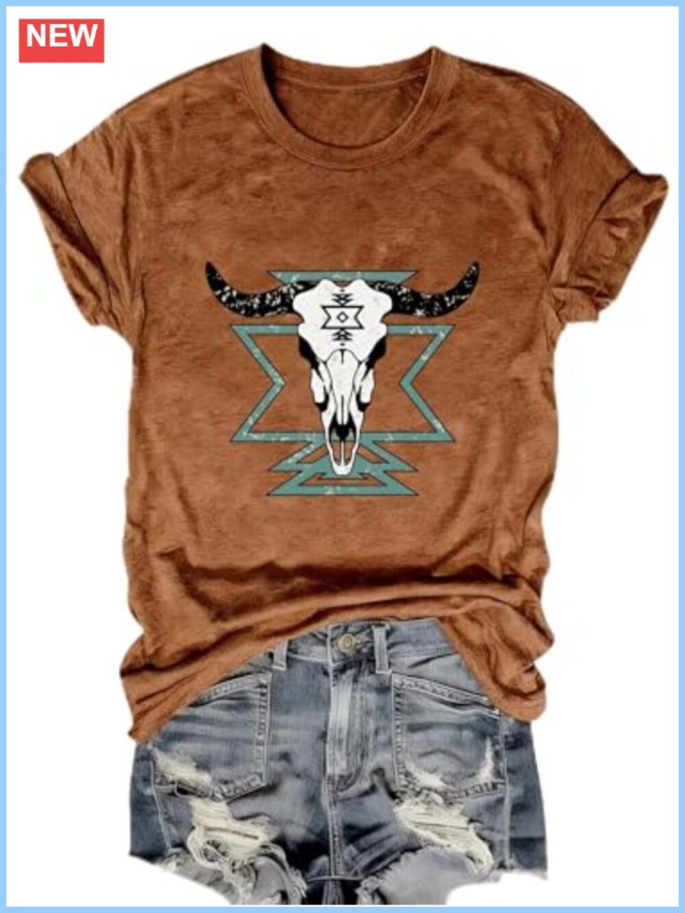 Western Cowgirl Graphic T-Shirt Women Country Concert Boho Aztec Tee